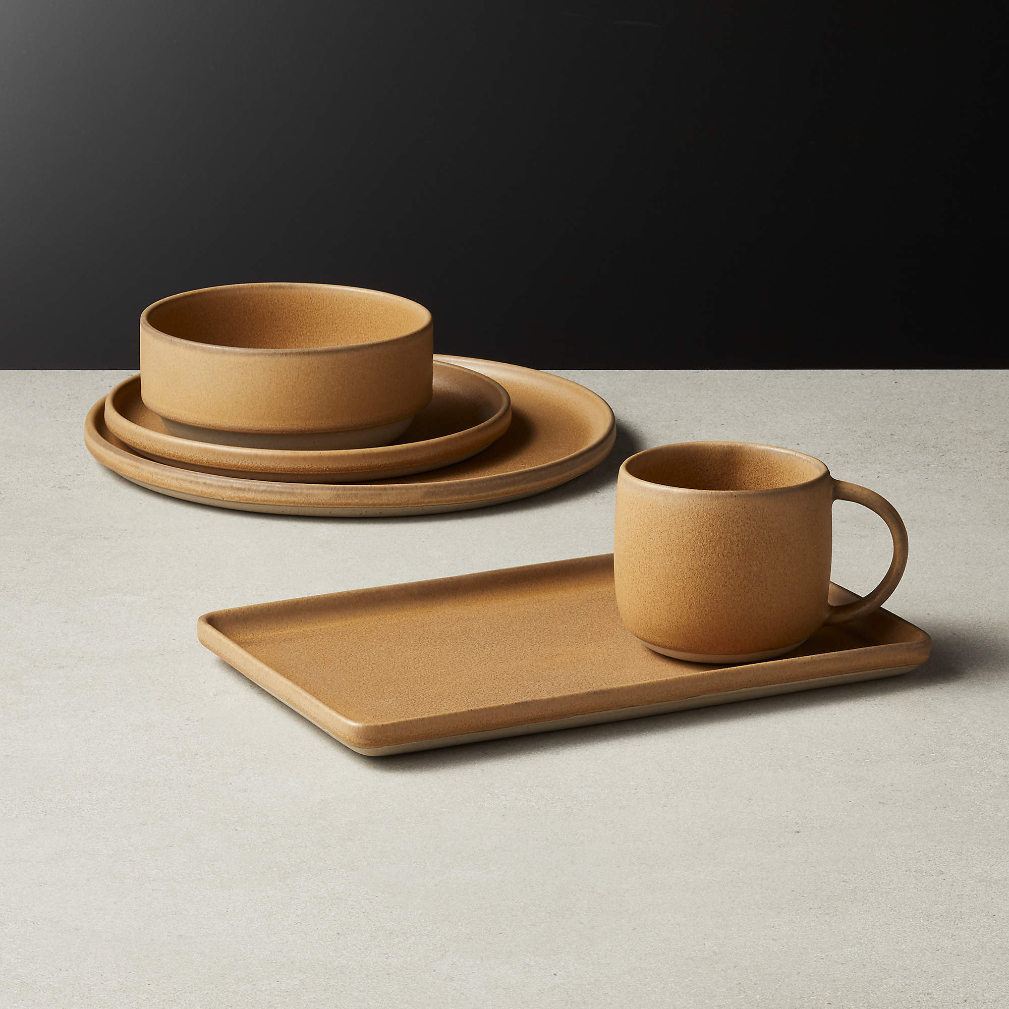 Axel Modern Caramel Dinner Plate + Reviews | CB2 | CB2