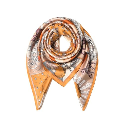 SHIROUYU 100% Pure Mulberry Silk Scarf 35" Large Square Lightweight Headscarf –Women’s Hair W... | Amazon (US)