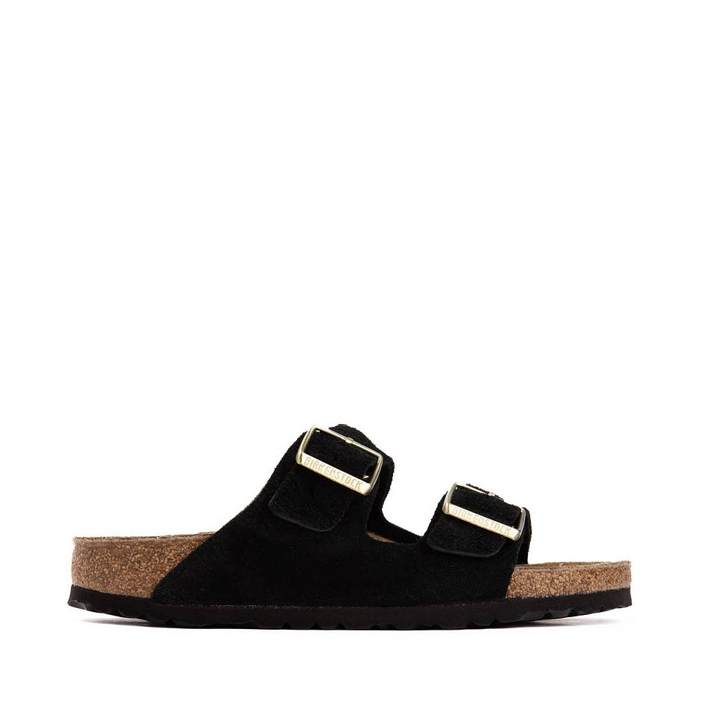 Womens Birkenstock Arizona Slide Sandal - Shimmering Black | Journeys