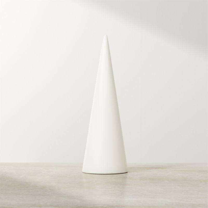 Surrey White Cement Christmas Tree 12" + Reviews | CB2 | CB2