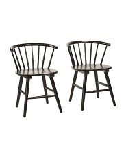 Set Of 2 Wood Curve Back Dining Chairs | Marshalls