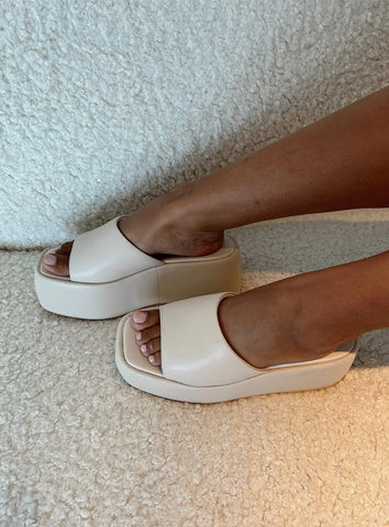 Zimmer Platform Sandals Cream | Princess Polly US