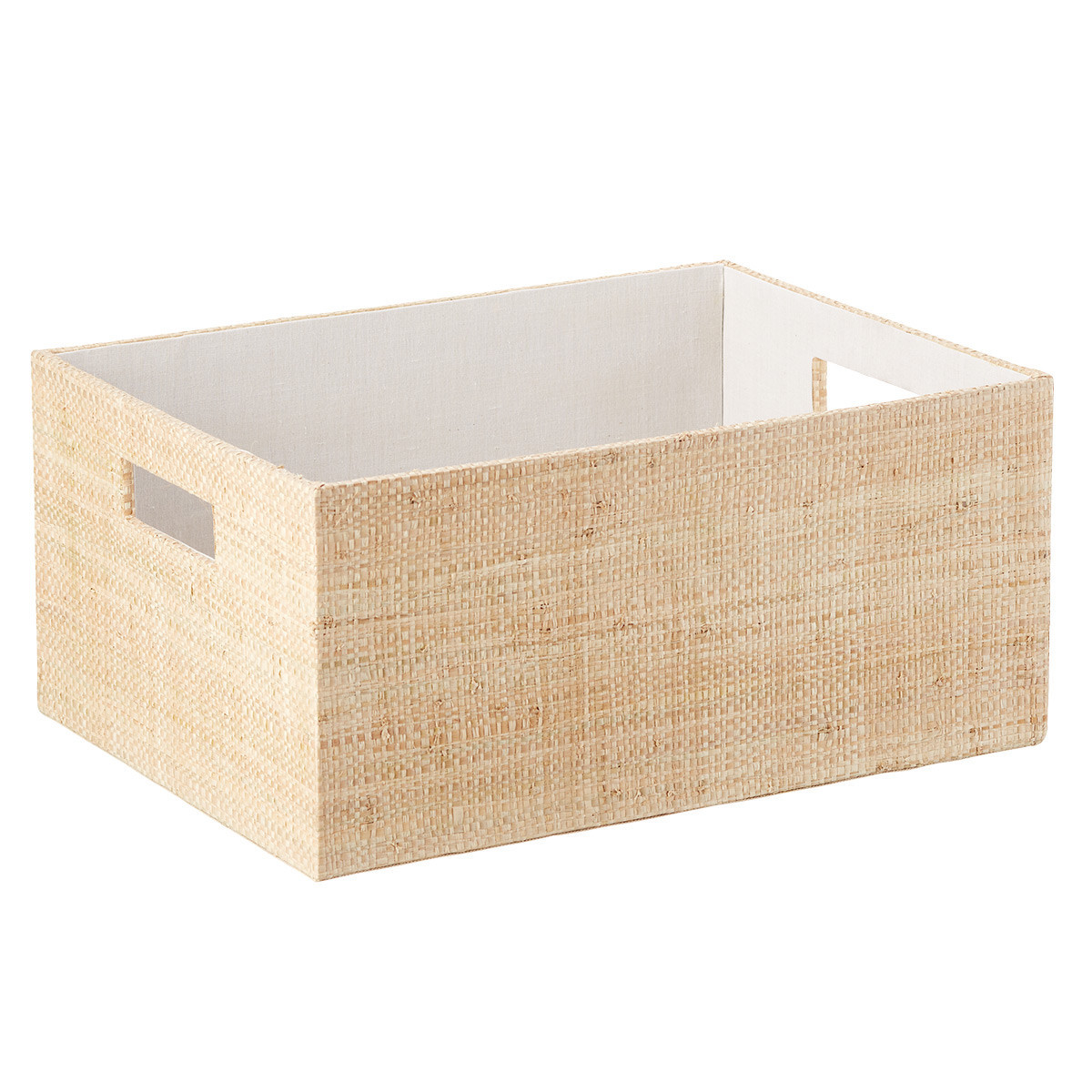 The Container Store Large Artisan Grasscloth Bin Natural | The Container Store