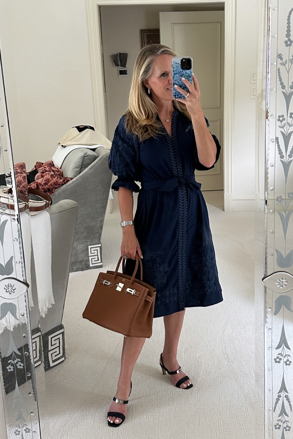 Love this floral embroidered navy cotton dress from Julia Amory
It’s perfect from day to night
Meetings to cocktails 
Fits true to size 
I am 5‘2“ tall and wearing an extra small for size reference 
The Twighlight navy is back in stock! 

#LTKSeasonal #LTKStyleTip #LTKOver40
