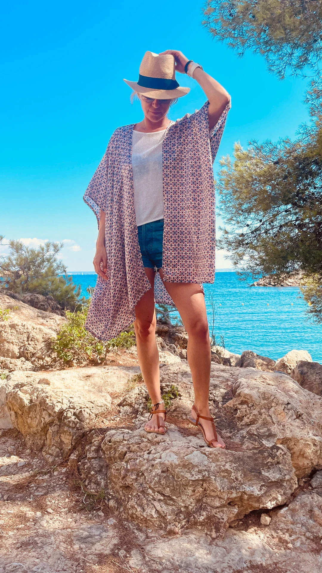 Kimono Scarf Silk White Blue Red - Etsy | Etsy (US)