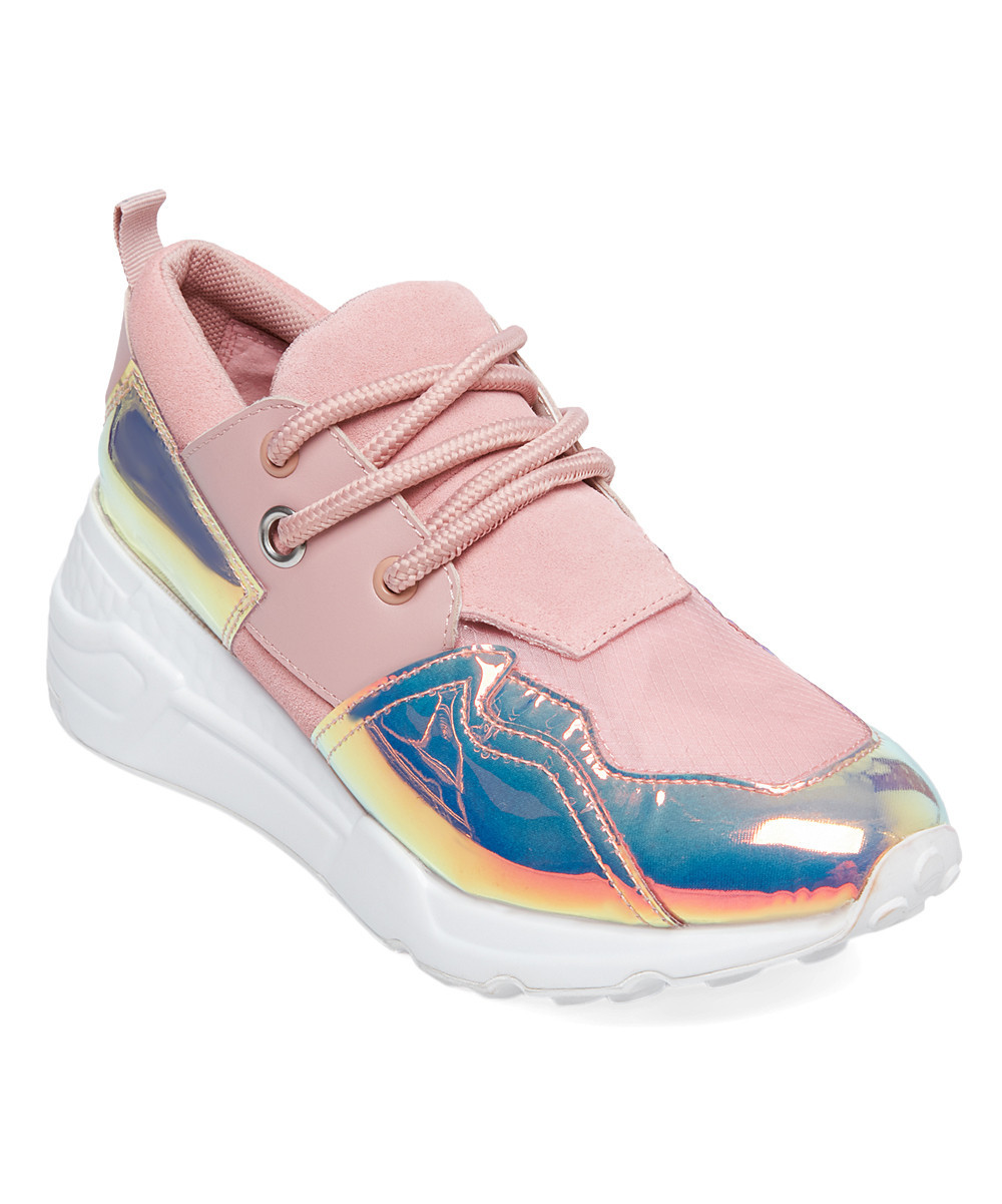 Steve Madden Women's Sneakers Blush - Blush Cliff Wedge Leather Sneaker - Women | Zulily