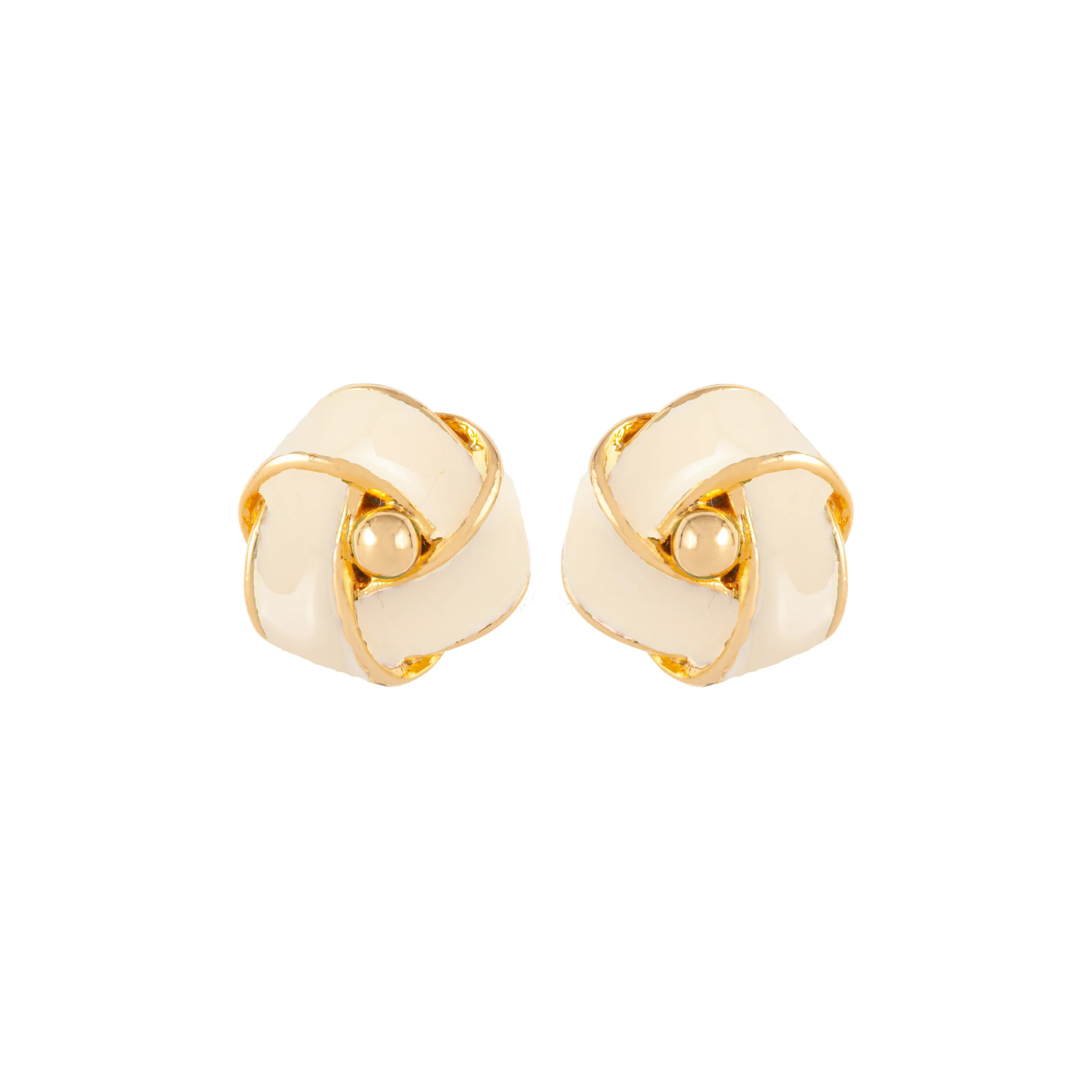 1990s vintage love knot enamel clip-on earrings | Harvey Nichols