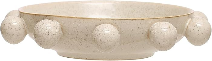 Bloomingville 9.75 Inches Stoneware Bowl with Orbs and Reactive Glaze, Cream | Amazon (US)