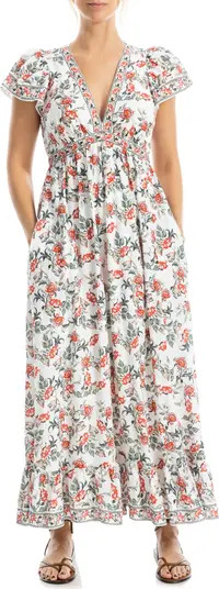 MAX STUDIO Floral Flutter Sleeve Maxi Dress | Nordstromrack | Nordstrom Rack