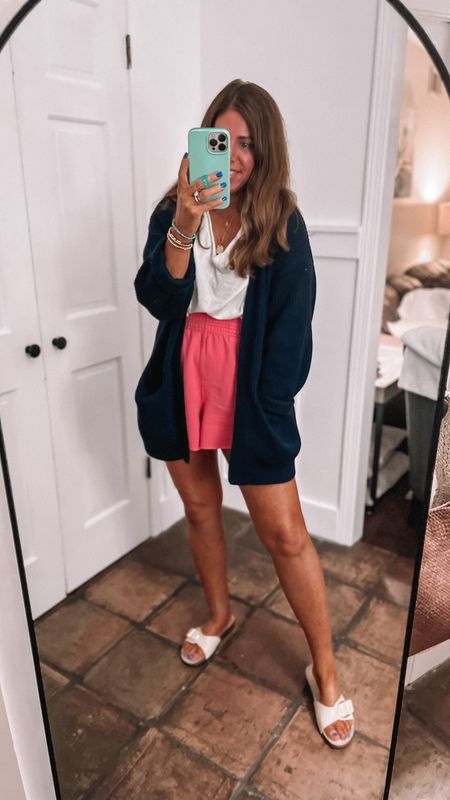 Work from home OOTD

Shorts- size small (size down one)
Tee-size medium
Cardigan-size medium 
Sandals-tts

Use code DELPHA20 to save 20% off your purchase on any jewelry at narrative

#LTKStyleTip #LTKOver40 #LTKSaleAlert