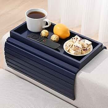 Bamboo Sofa Arm Tray, Anti-Dropping Couch Arm Tray, Foldable Sofa Armrest Tray Couch Arm Table fo... | Amazon (US)