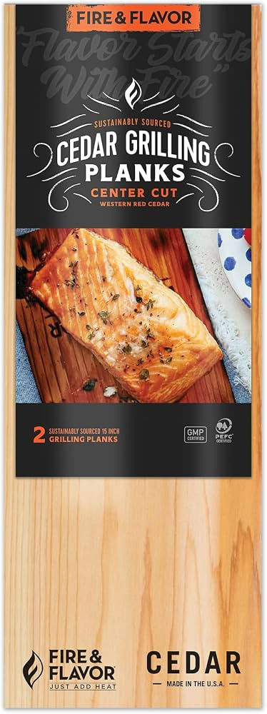 Fire & Flavor Cedar Planks for Grilling Salmon and Other Dishes - All Natural Cedar Wood Planks -... | Amazon (US)