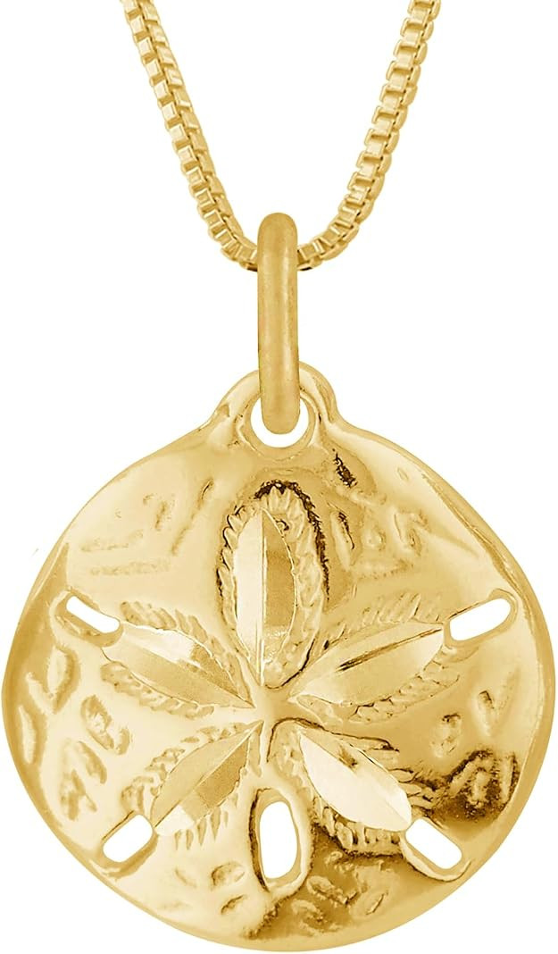 Hawaiian Silver Jewelry Pendant Necklace – 18 Inch Sand Dollars Pendant Charm – Premium Sterl... | Amazon (US)