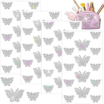 4 Sheets Self Adhesive Butterfly Stickers Glitter Bling Butterfly Crystal Rhinestone Sticker for ... | Amazon (US)