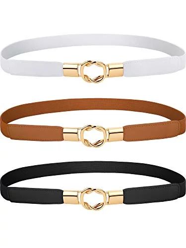 3 Pieces Women Skinny Waist Belt Elastic Thin Belt Waist Cinch Belt for Women Girls Accessories (... | Walmart (US)