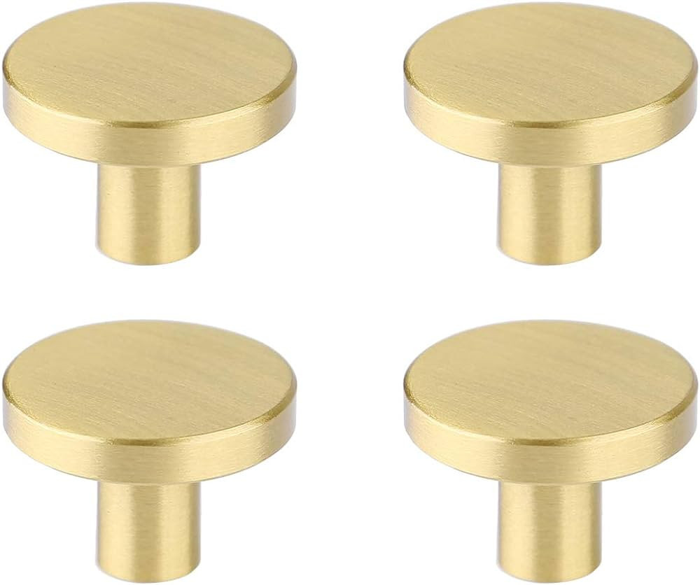 RZDEAL Cabinet Knobs,Solid Brass Round Dresser Drawer Knobs and Pulls Simple Decorative Kitchen C... | Amazon (US)