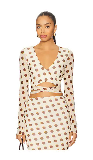 Halsey Top in Gold Halo Dot | Revolve Clothing (Global)