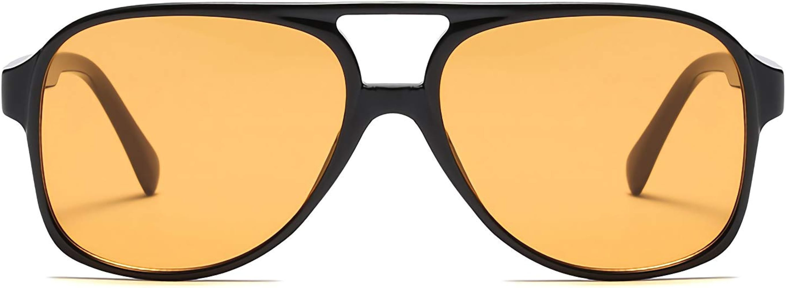 OSAGAMA Vintage Retro Sunglasses 70s Yellow Tinted Aviator Large Sun Glasses for Women | Amazon (US)