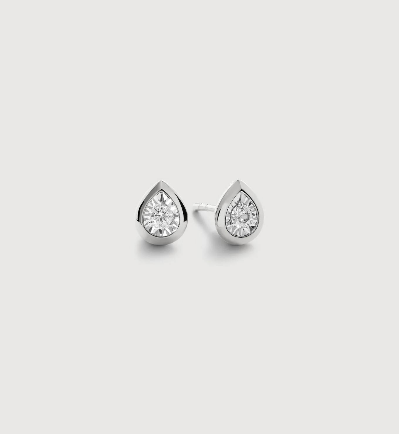 Pear Diamond Stud Earrings | Monica Vinader (Global)