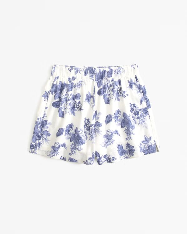 Women's Linen-Blend Pull-On Short | Women's Bottoms | Abercrombie.com | Abercrombie & Fitch (US)