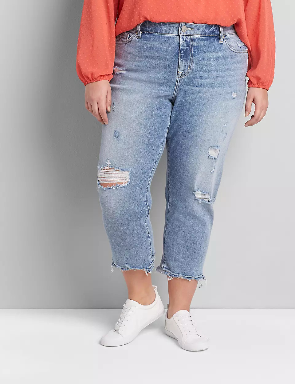 Signature Fit Boyfriend Capri Jean - Light Wash | Lane Bryant (US)