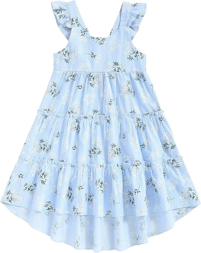 Hipea Toddler Baby Girls Dress Outfits Ruffle Halter Sleeveless Backless Dresses Summer Beach Dre... | Amazon (US)