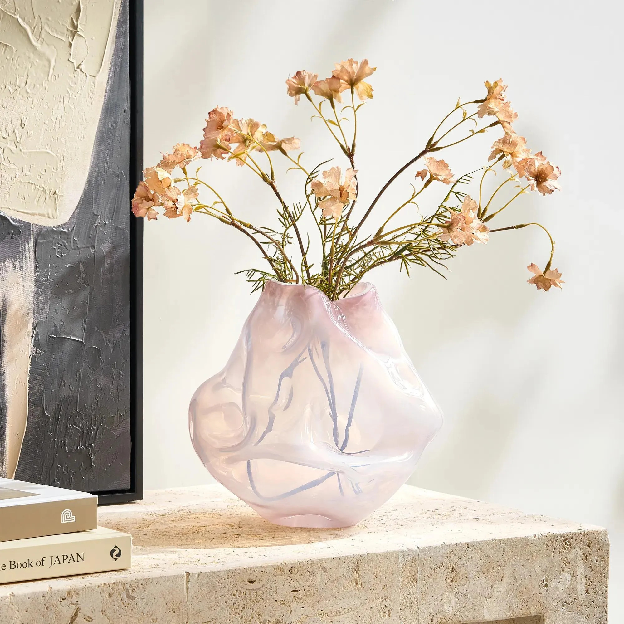 Melt Glass Vase | Pink | Décor | Z Gallerie | 9.25"W x 8.75"D x 8"H | Hand Blown Glass | Z Gallerie