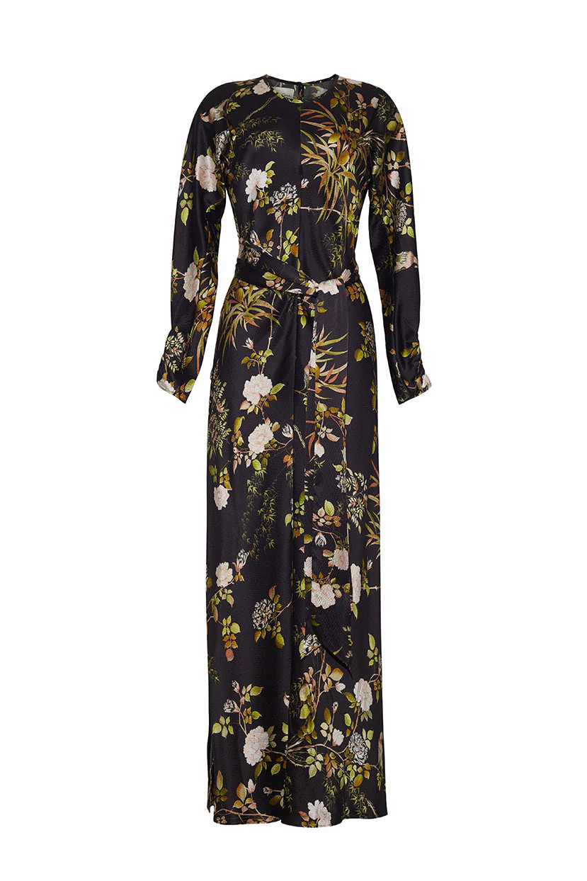 Montgomery Dress in Alfine Gardens Black | Over The Moon