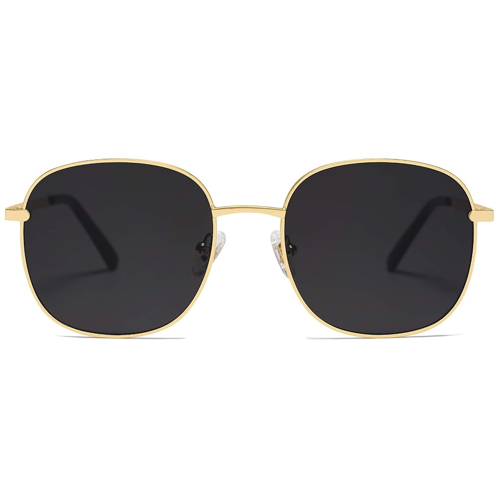 SOJOS Classic Trendy Square Sunglasses for Women Men Cute Big Frame Gold Shades SJ1137 | Amazon (US)