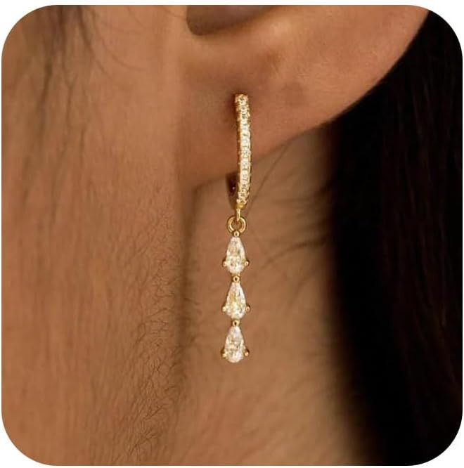 Gold Dangle Earrings for Women,Prom Jewelry Dainty Earring 14K Gold Plated Drop Earrings for Wome... | Amazon (US)