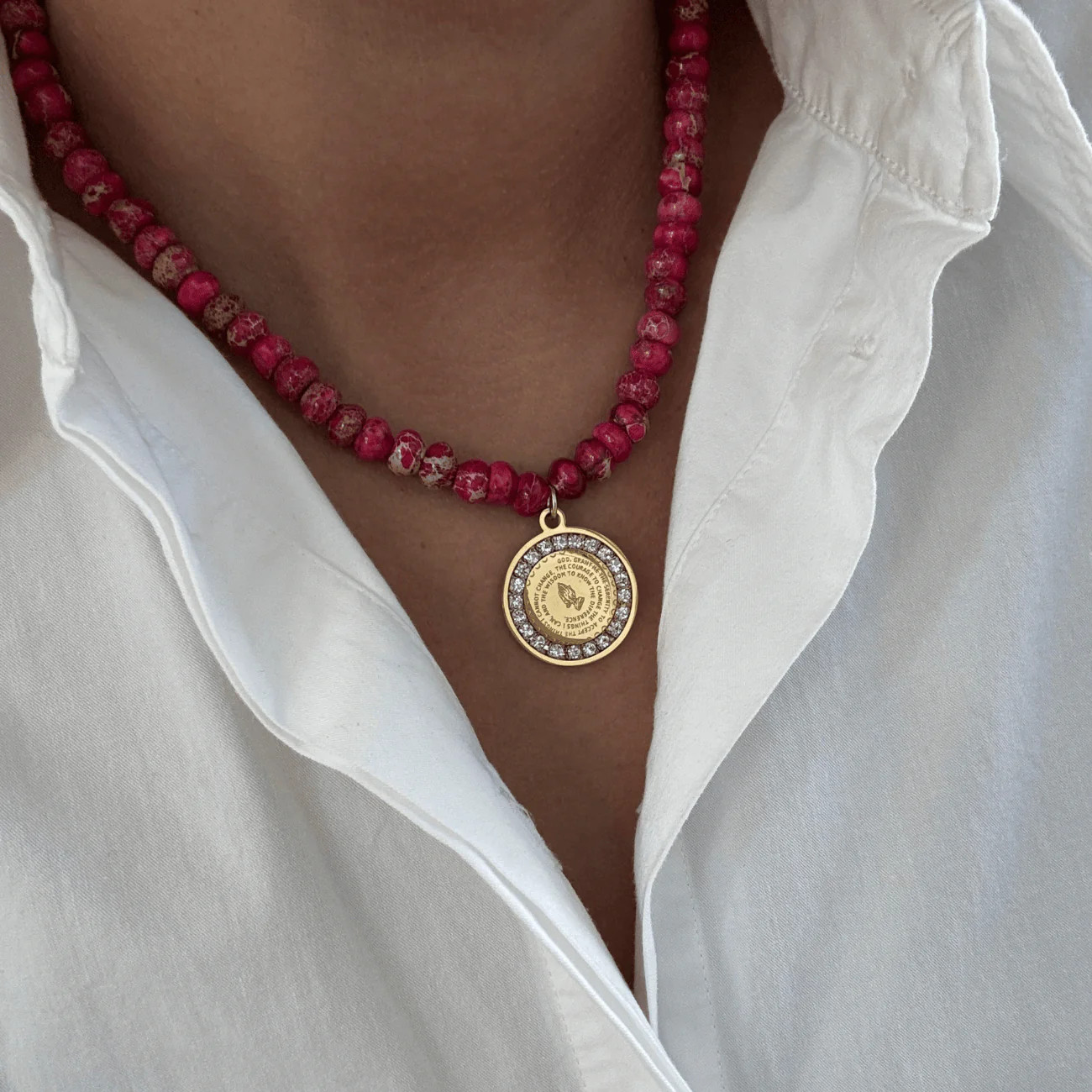 Watercolor Prayer Warrior Necklace | BRACHA