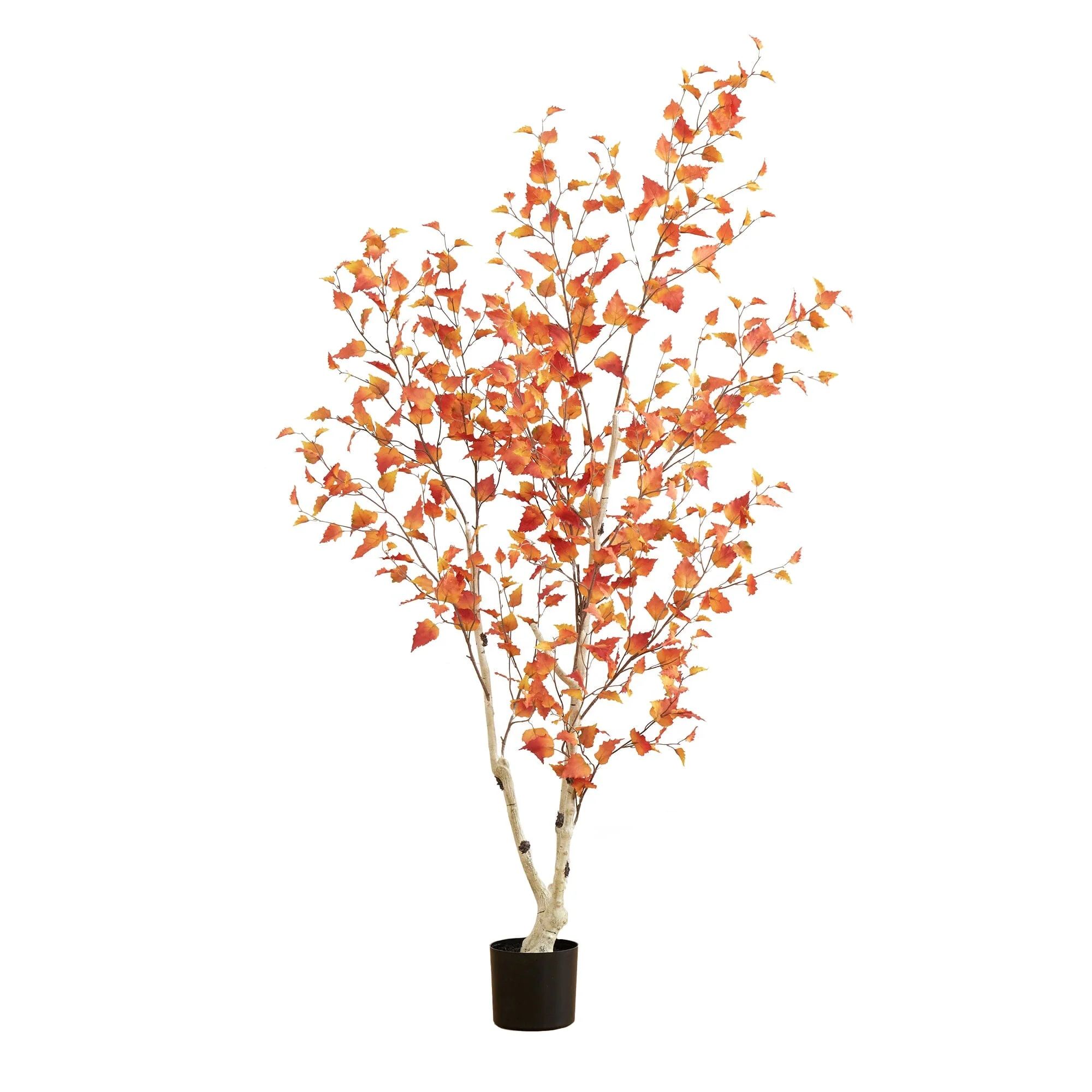 6’ Autumn Birch Artificial Fall Tree | Nearly Natural | Nearly Natural