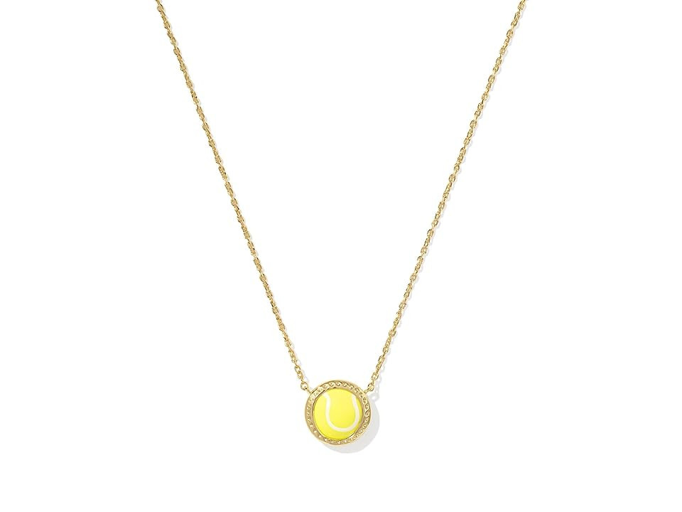 Kendra Scott Tennis Short Pendant Women's Necklace Women's Necklace Gold Chartreuse Magnesite, Brass | Zappos