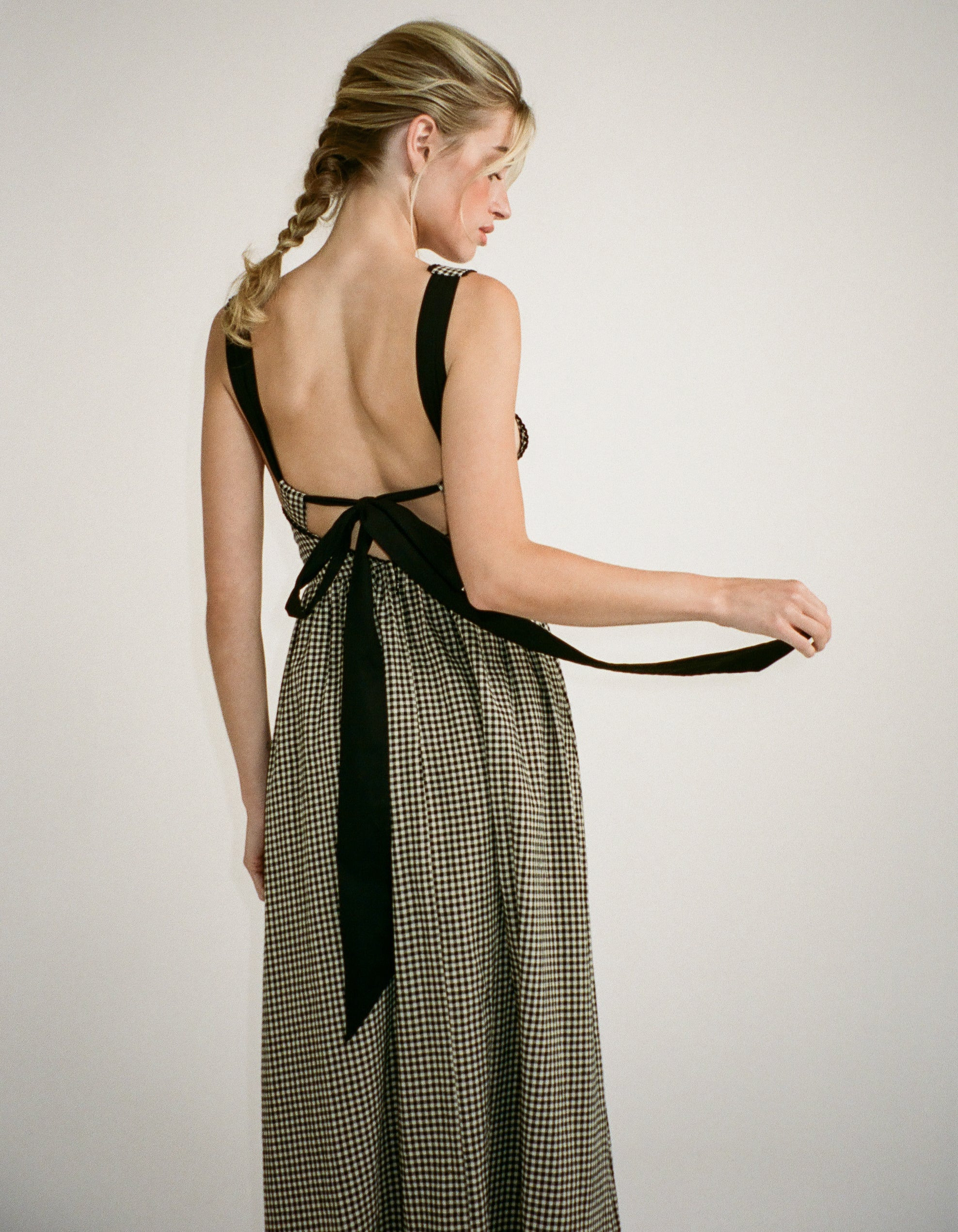 Toulouse Midi Dress | Black Gingham | Rumored