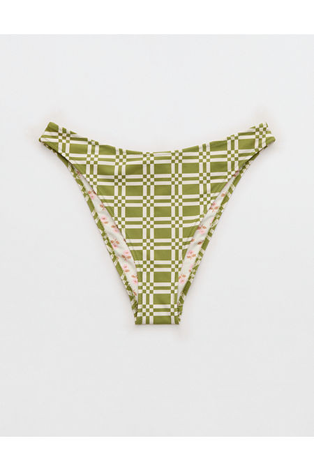 Aerie Mid Rise Cheeky Bikini Bottom Women's Palm XXS | Aerie