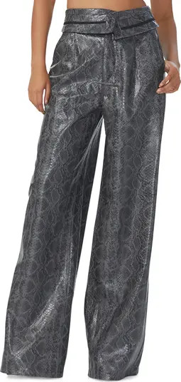 AFRM Tyler Snakeskin Print Faux Leather Wide Leg Pants | Nordstrom | Nordstrom