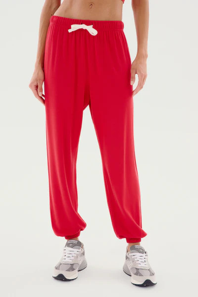 Andie Oversized Fleece Sweatpant - Pirate Red | SPLITS59 | Splits59.com