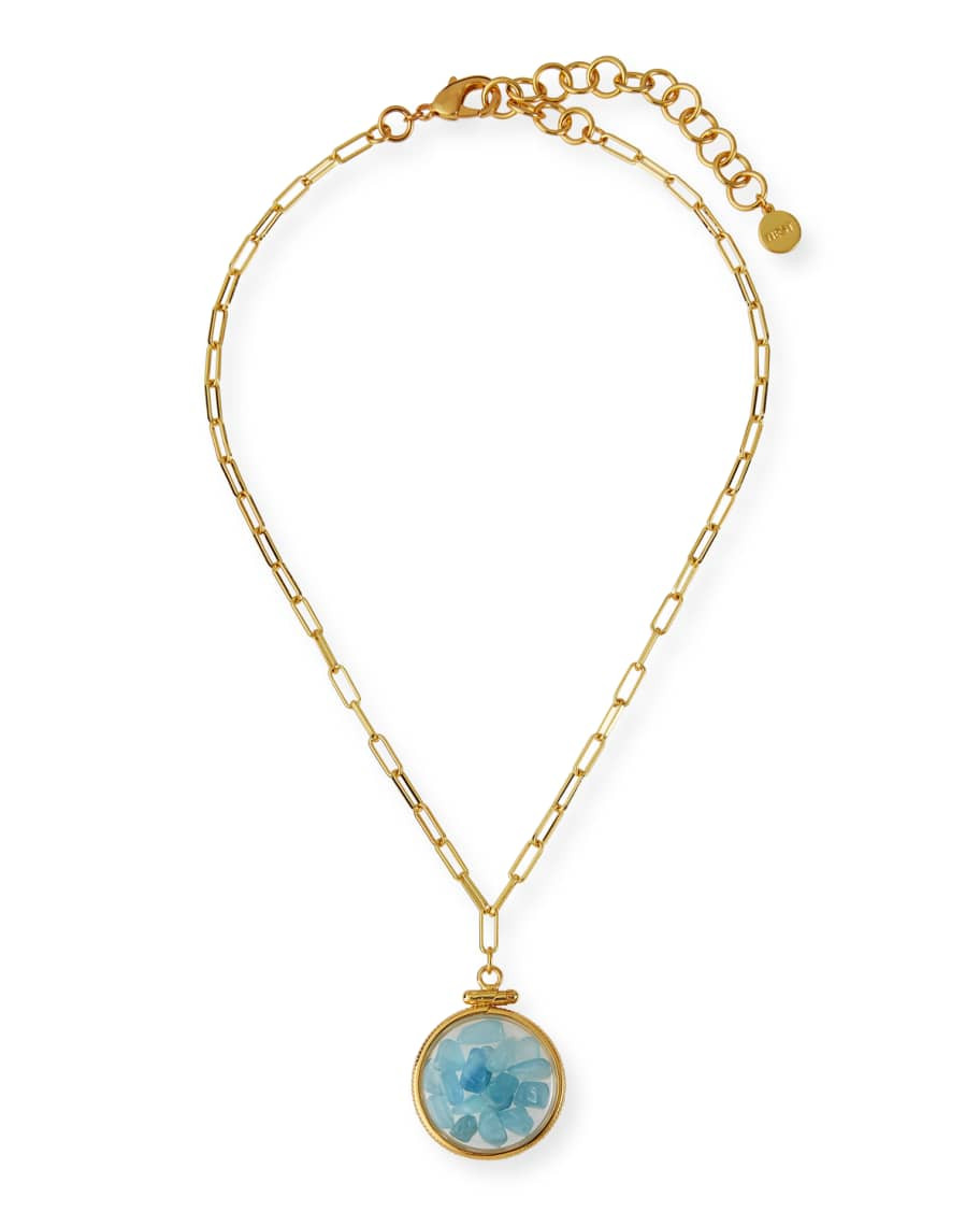 NEST Jewelry Aquamarine Stone Shaker Pendant Necklace | Neiman Marcus