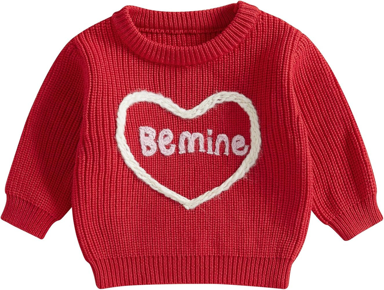 Toddler Baby Girl Boys Valentine's Day Knit Sweater Long Sleeve Crewneck Letter Heart Arrow Embro... | Amazon (US)