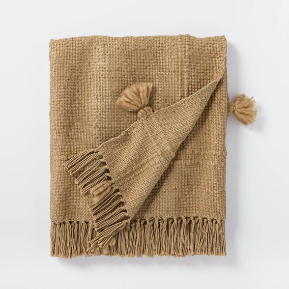 Woven Cotton Acrylic Throw Blanket Brown - Threshold&#8482; designed with Studio McGee | Target