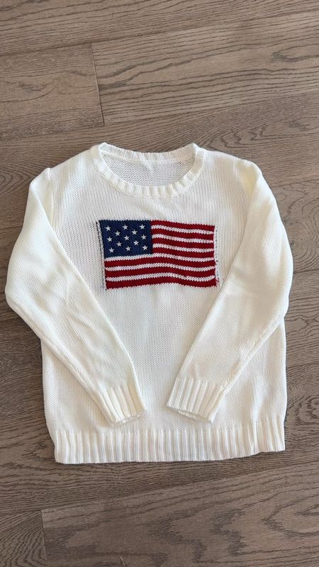 American flag sweater that is a must have for the patriotic holidays. Quality is amazing. Great look alike for the Ralph Lauren one. Memorial Day outfit. 4th of July outfit 

#LTKVideo #LTKFindsUnder50 #LTKStyleTip