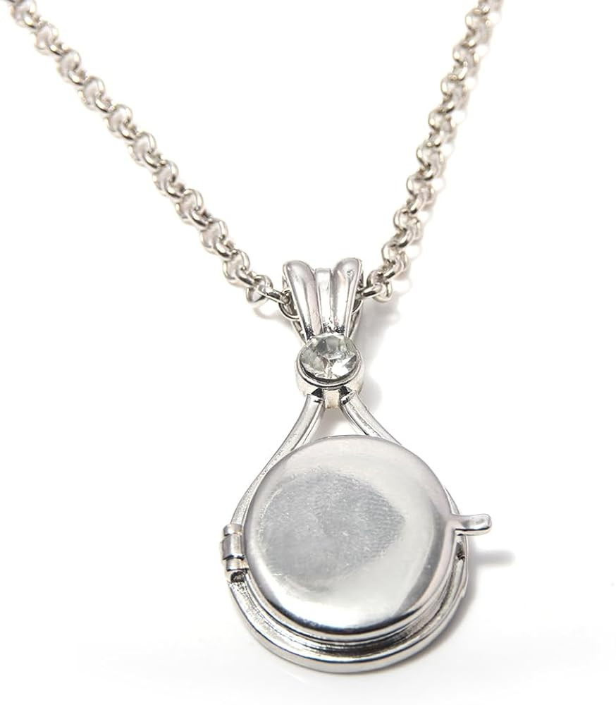 Mermaid Shell Silver Plated Copper Necklace - Openable And Closable Zircon Locket Chain - For Fan... | Amazon (US)