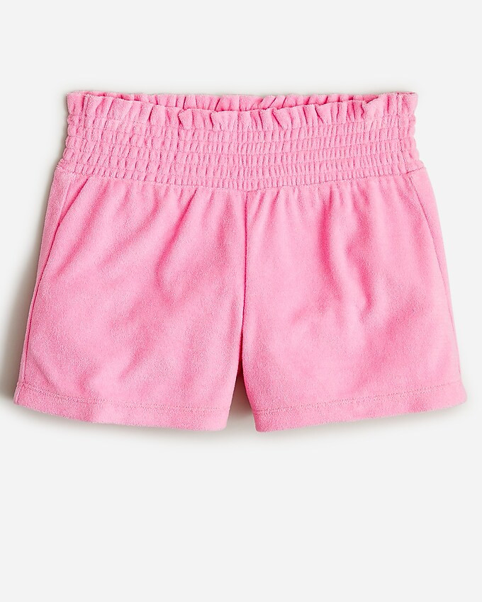 Girls' smocked-waist short in towel terry | J. Crew US