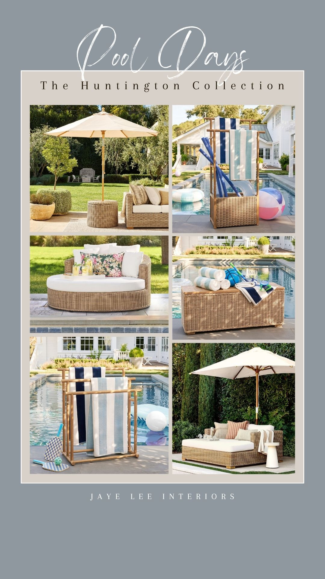 Transform your backyard into a tranquil retreat with aesthetic pool storage and resort-style lounges...
Pool storage and organization, pool days, pool deck refresh, wicker outdoor storage trunk, pool towel rack, outdoor umbrella stand with storage, outdoor storage ottoman, swimming pool, pool float storage, pool party #jleeinteriors #potterybarn 

 #LTKSeasonal #LTKHome #LTKSwim