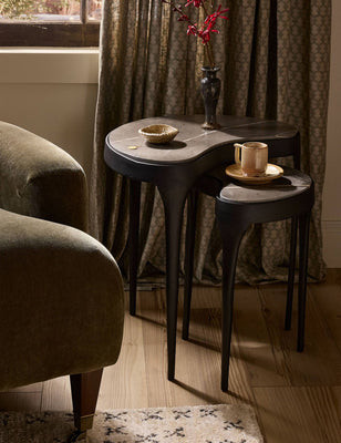 Ferriz Nesting Side Tables (Set of 2), Gray Marble | Lulu and Georgia 