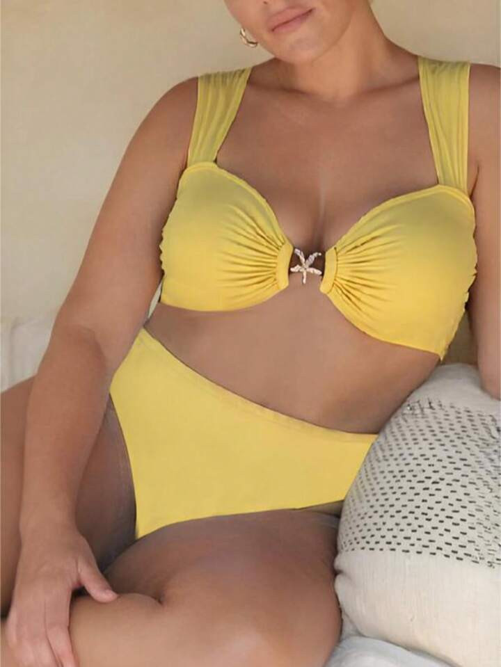 £9.59£11.99-20%Pay in full today or in 3 installments of £3.202pcs/Set Plus Size Solid Color S... | SHEIN