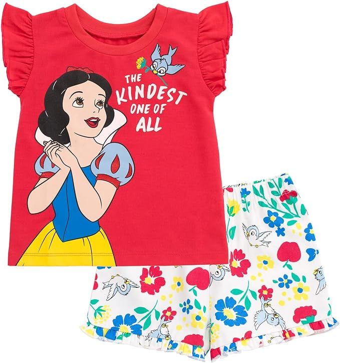 Disney Princess T-Shirt and French Terry Shorts Outfit Set Infant to Big Kid       Send to LogieI... | Amazon (US)