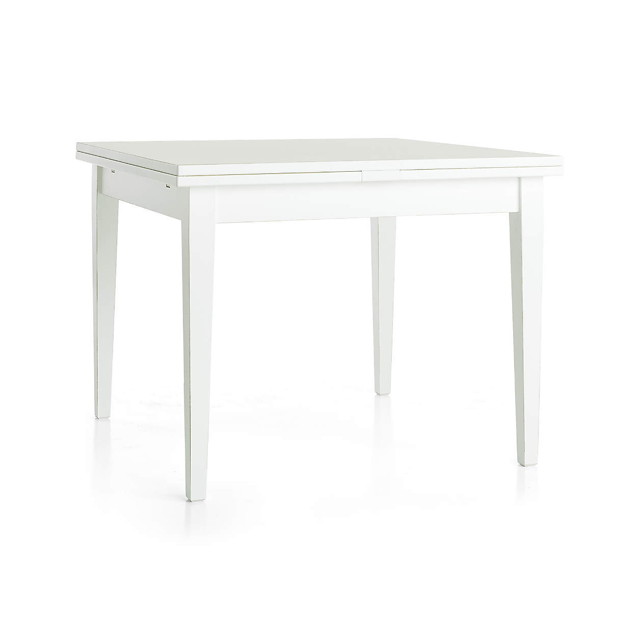 Pratico White Extension Square Dining Table + Reviews | Crate & Barrel | Crate & Barrel