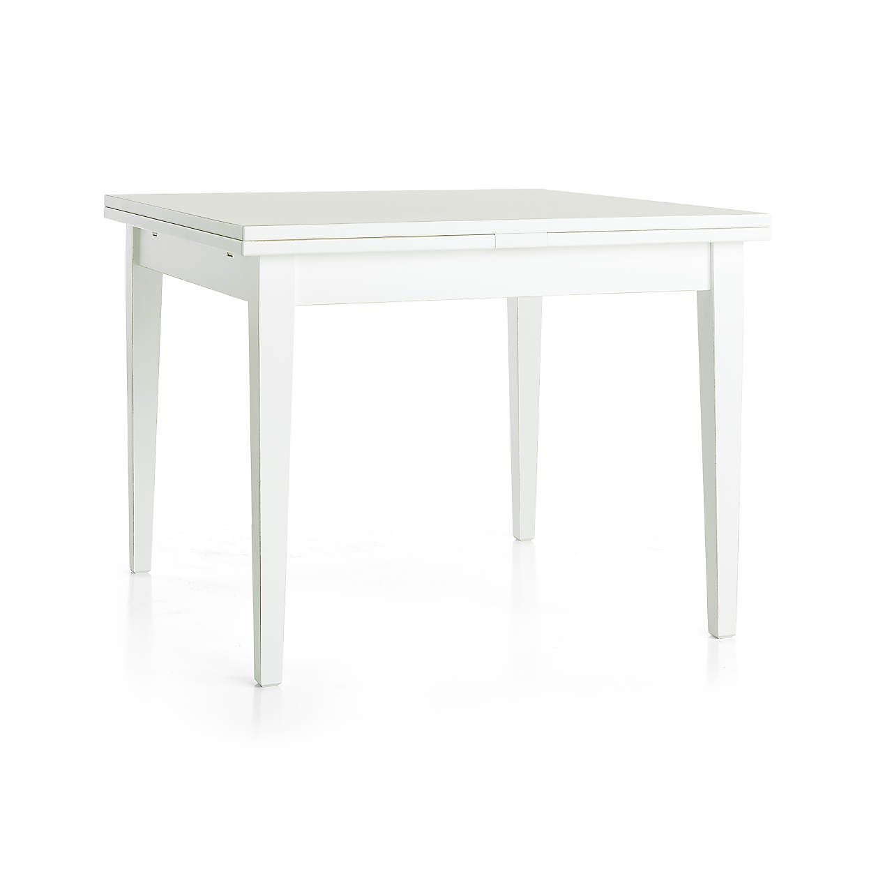 Pratico White Extension Square Dining Table + Reviews | Crate & Barrel | Crate & Barrel