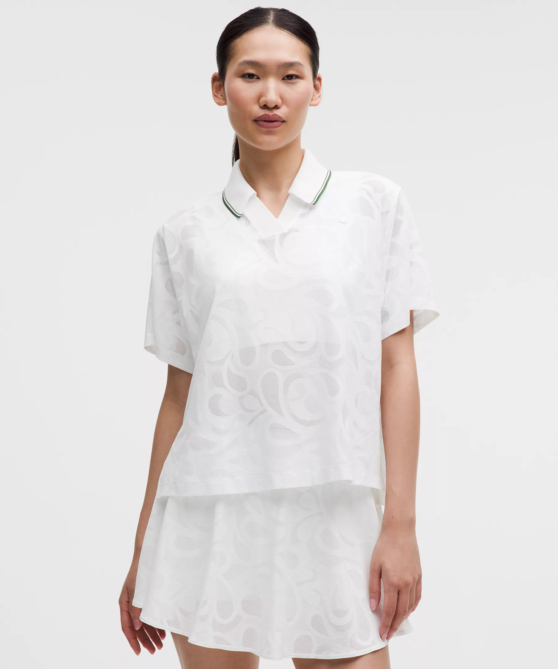 Paisley-Mesh High-Neck Tennis Polo Shirt | Lululemon (US)